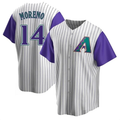 Arizona Diamondbacks #14 Gabriel Moreno White & Purple Home Replica Player Baseball Jersey