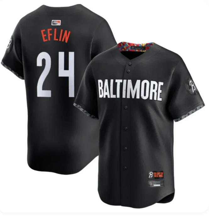 Baltimore Orioles #24 Zach Eflin City Connect Replica Baseball Jersey