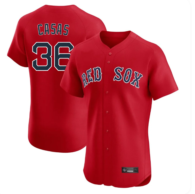 Men's Boston Red Sox Triston Casas #36 Red Limited Elite Home Game Stitched Player Jersey