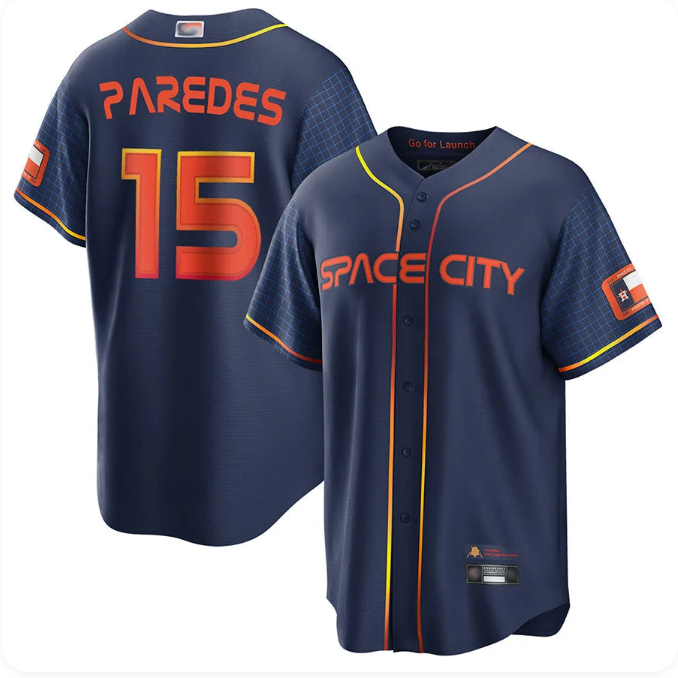 Houston Astros #15 Isaac Paredes Men's Navy City Connect Replica Baseball Jersey