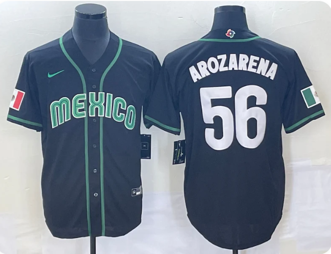 Men's 2023 World Baseball Classic Randy Arozarena Mexico Black Replica Jersey