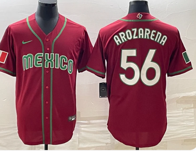 Men's 2023 World Baseball Classic Randy Arozarena Mexico Red Replica Jersey