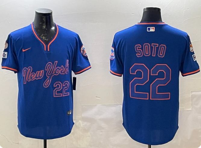 Juan Soto #22 New York Mets Men's Royal Replica Player Jersey