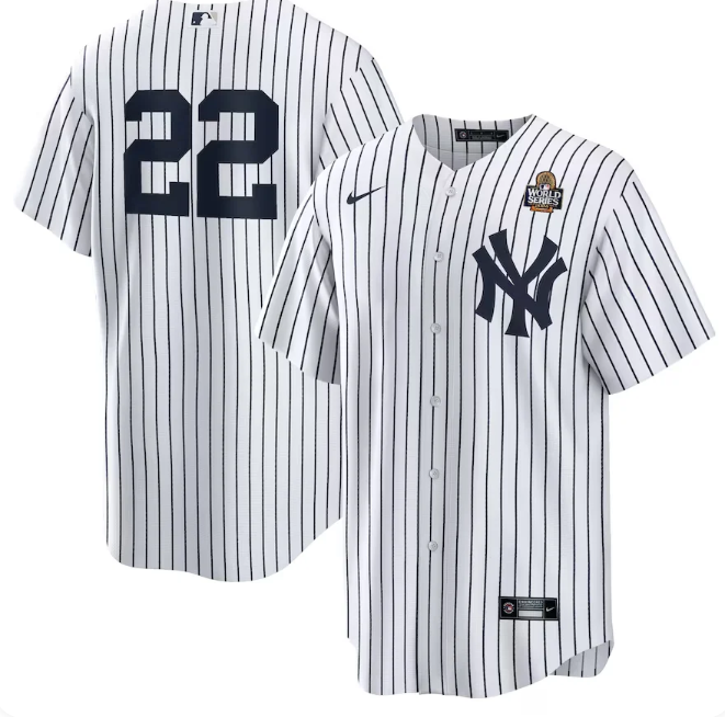 Juan Soto #22 New York Yankees 2024 World Series Home Replica Player Jersey – White