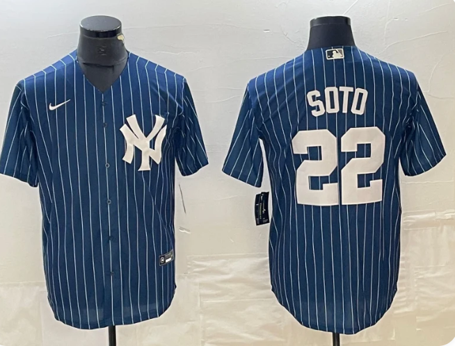 Juan Soto #22 New York Yankees Men's Blue Replica Player Jersey