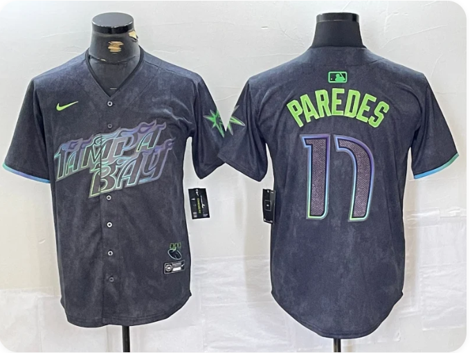 Tampa Bay Rays #15 Isaac Paredes Men's Charcoal 2024 City Connect Limited Player Jersey
