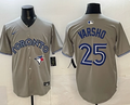 Men's Toronto Blue Jays Daulton Varsho Nike Grey Road Replica Jersey