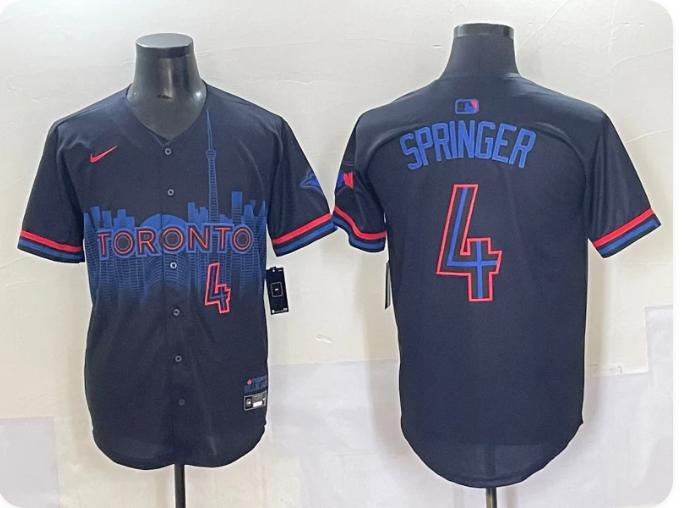 Men's Toronto Blue Jays George Springer Black 2024 City Connect Limited Player Jersey