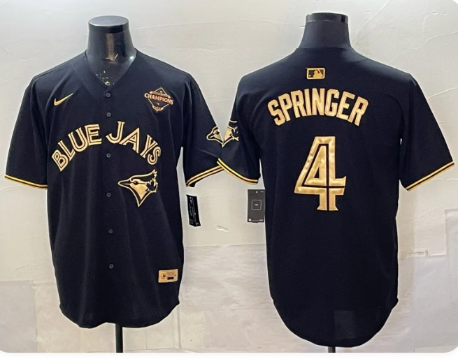 Men's Toronto Blue Jays George Springer Black Player Baseball Jersey