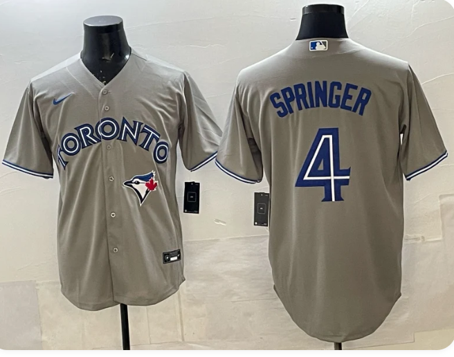 Men's Toronto Blue Jays George Springer Gray Road Replica Player Jersey