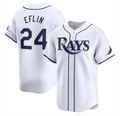 Tampa Bay Rays #24 Zach Eflin White Home Limited Stitched Baseball Jersey