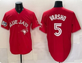 Men's Toronto Blue Jays Daulton Varsho #5 Red Canada Day Alternate Nike Stadium Jersey