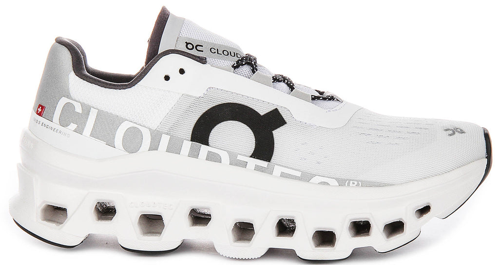 On Running Cloudmonster In White Black For Women