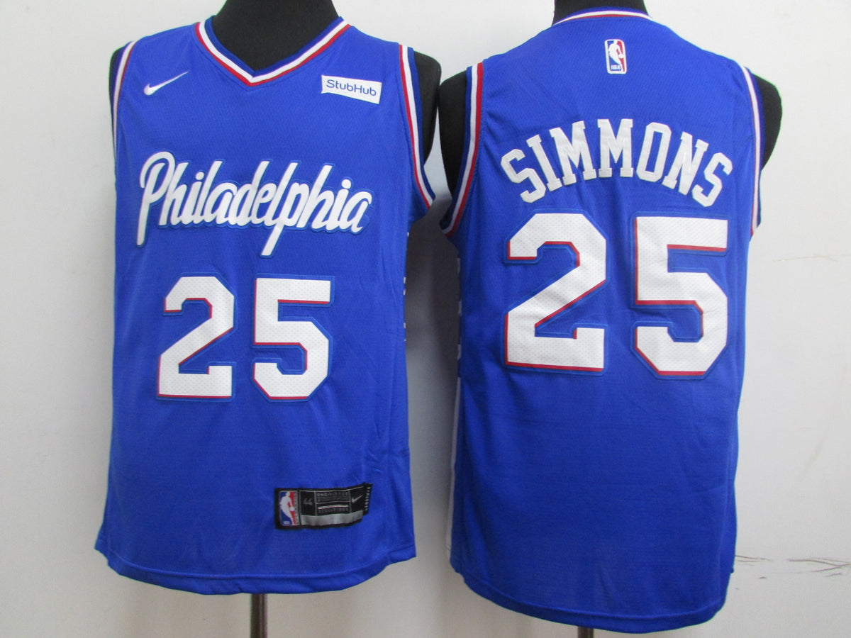 Ben Simmons #25 Philadelphia 76ers Blue Fast Break Replica Jersey
