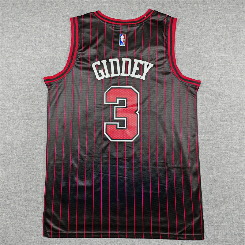 Men's Chicago Bulls #3 Black Stripe Statement Edition Jersey