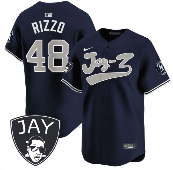 Anthony Rizzo #48 New York Yankees Jay-Z Edition Men's Jersey – Navy