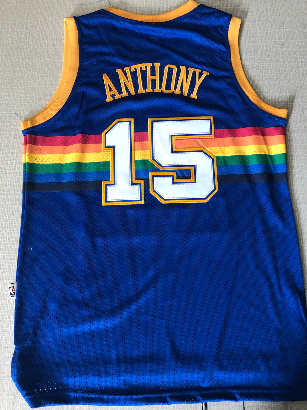 Men's Denver Nuggets Carmelo Anthony #15 Mitchell & Ness 2006-07 Hardwood Classics Retro Blue Swingman Jersey