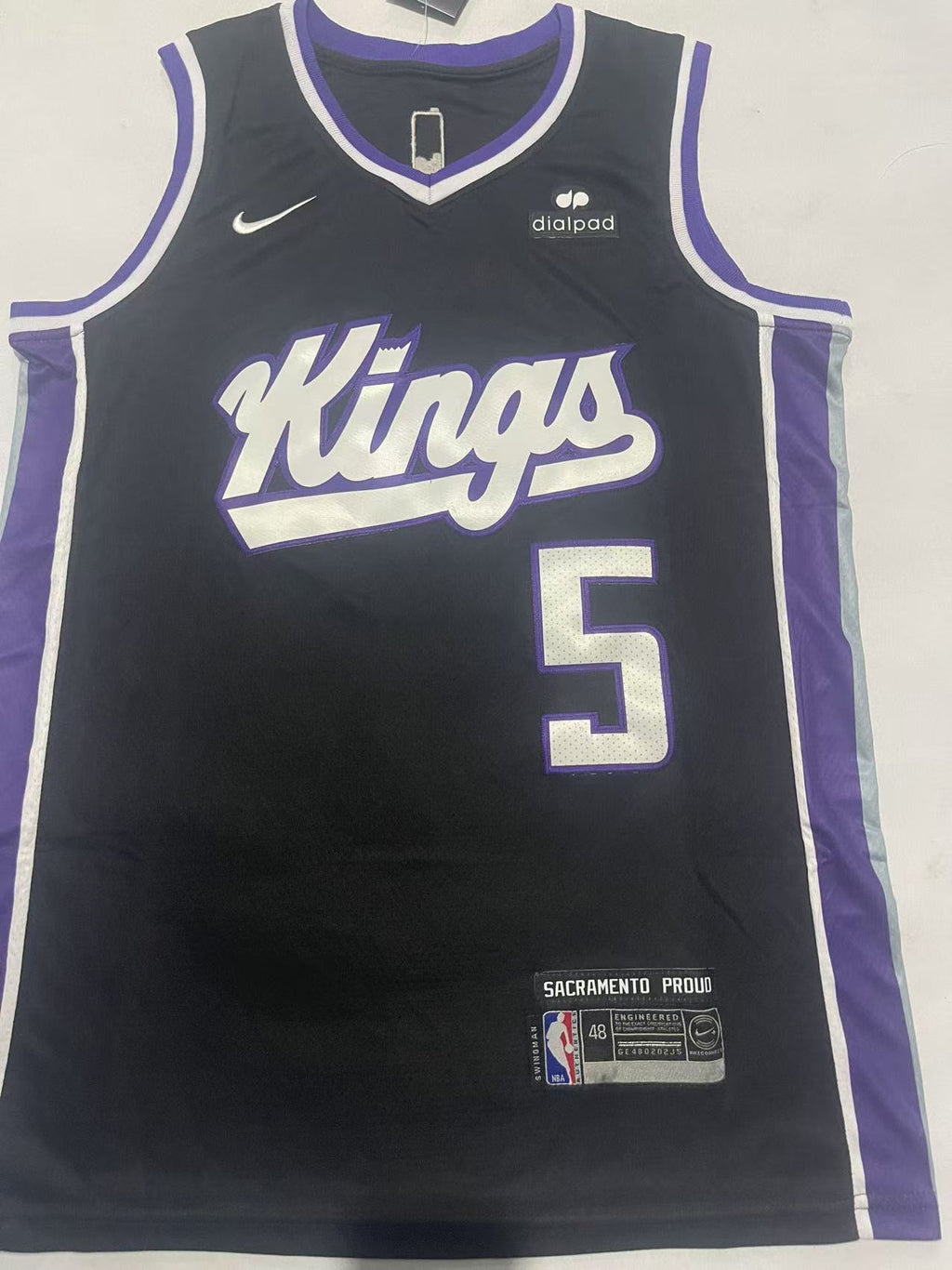 Men's De'Aaron Fox Sacramento Kings #5 City Edition Fast Break Replica Jersey – Black