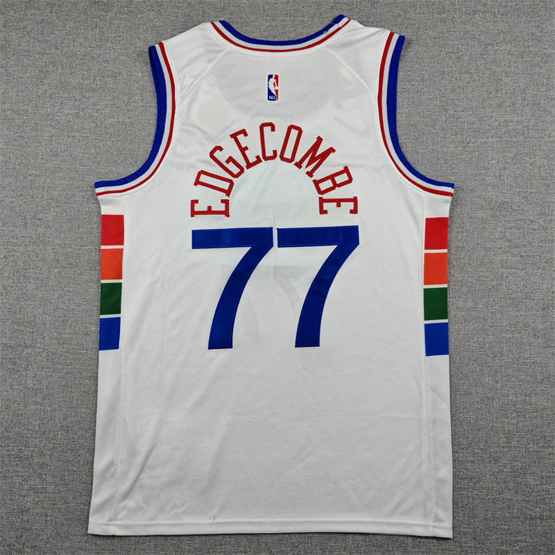 Men's Philadelphia 76ers VJ Edgecombe #77 White Nike Association Edition Swingman Jersey