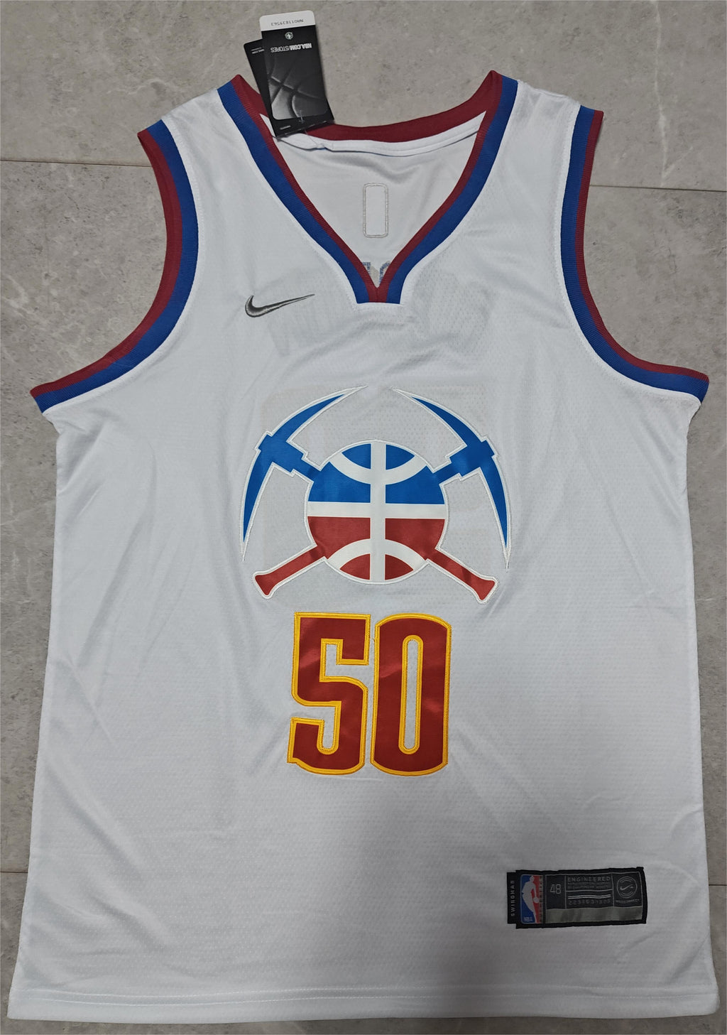 Men's Aaron Gordon Denver Nuggets #50 Nike Bonus Edition Swingman Jersey – White