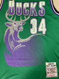 Men's Milwaukee Bucks Ray Allen Mitchell & Ness Kelly Green 1996-97 Hardwood Classics Swingman Jersey
