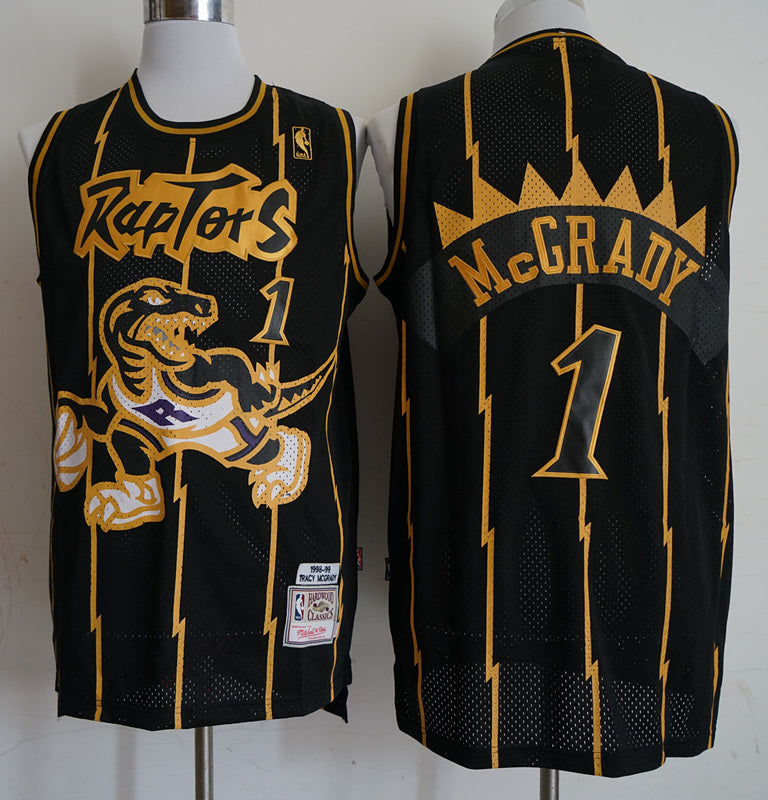 Men's Toronto Raptors Tracy McGrady #1 Mitchell & Ness 1998-99 Hardwood Classics Swingman Jersey – Black
