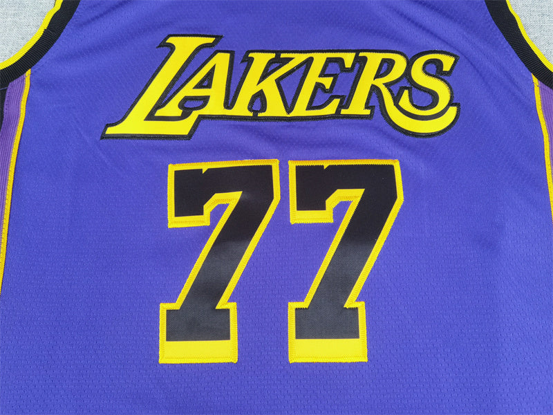 Los Angeles Lakers Luka Dončić #77 Purple Basketball Jersey