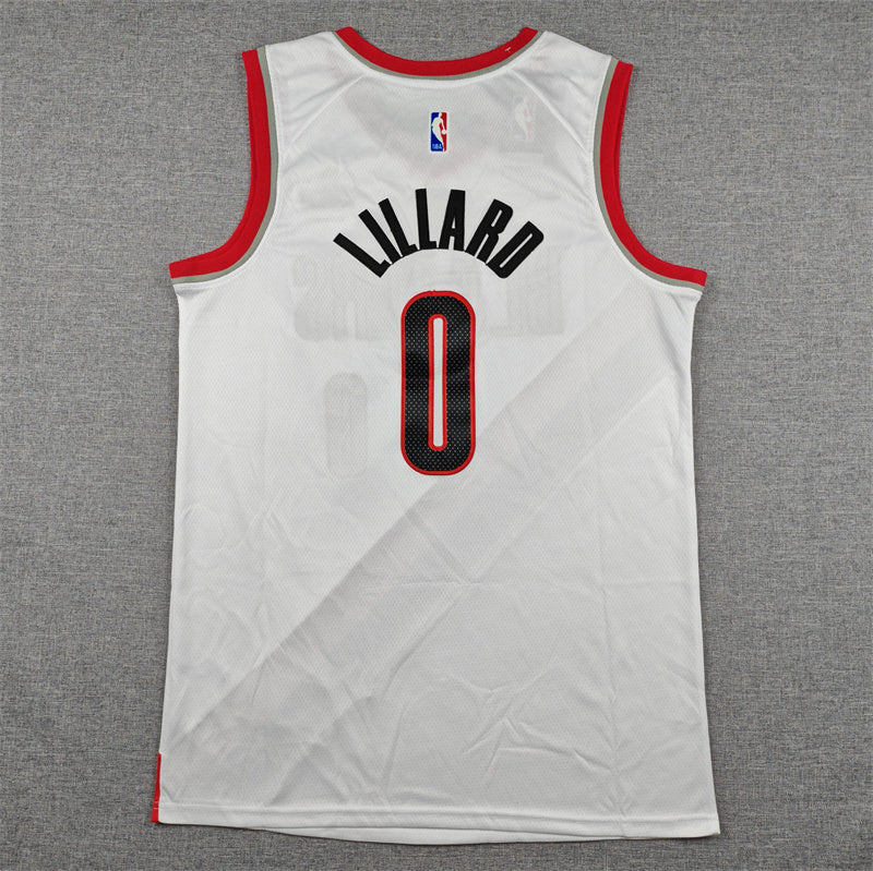 Men's Portland Trail Blazers Damian Lillard #0 White Swingman Jersey