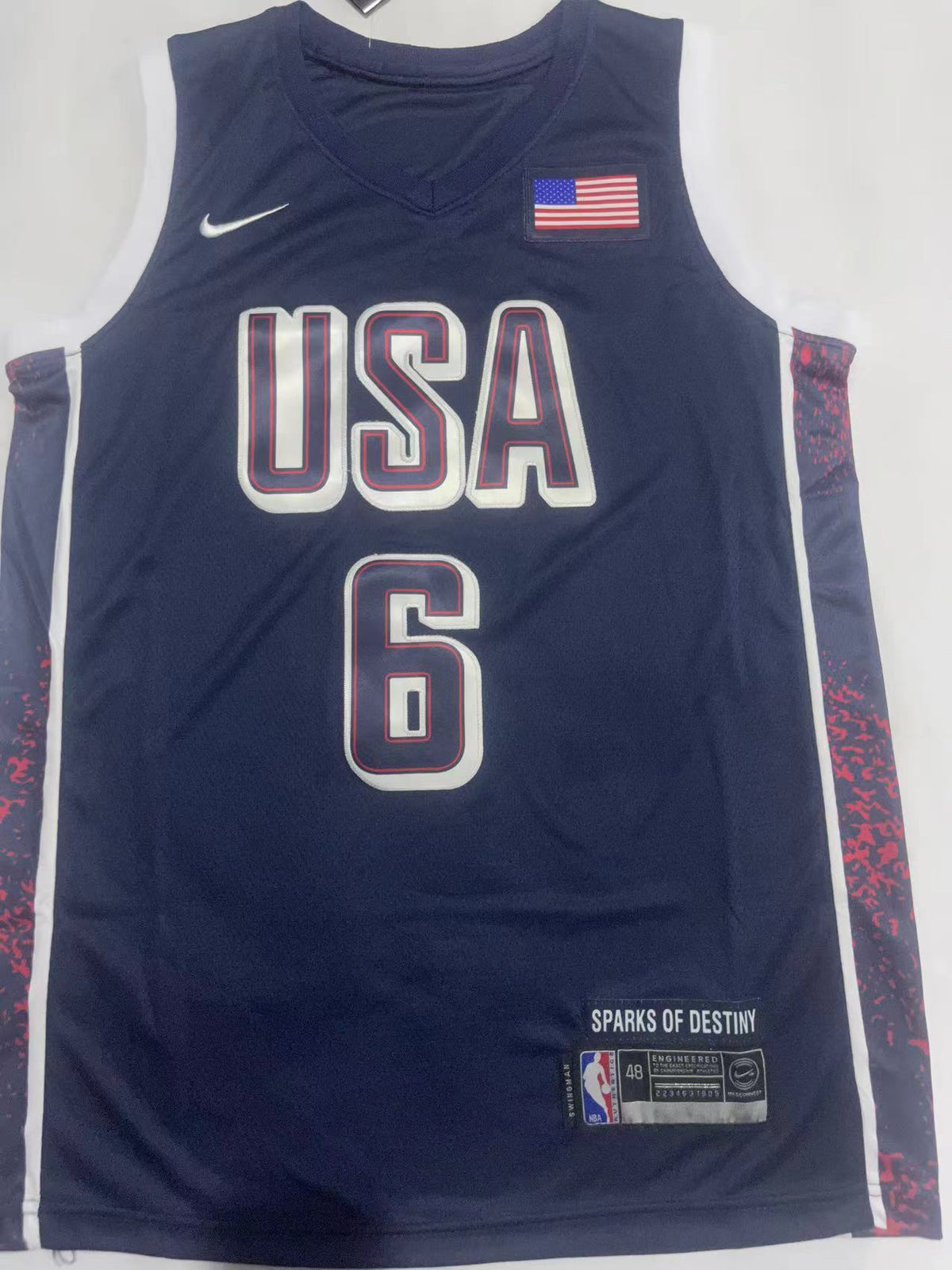 Men's LeBron James USA Basketball #6 Nike 2024 Paris Olympics Dream Team Authentic Player Jersey – Navy