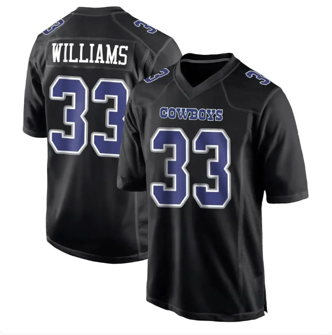Men's Dallas Cowboys Javonte Williams #33 Carbon Black Fashion Football Jersey