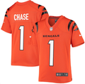 Youth Ja'Marr Chase Cincinnati Bengals Nike Alternate Orange Game Jersey | Officially Licensed