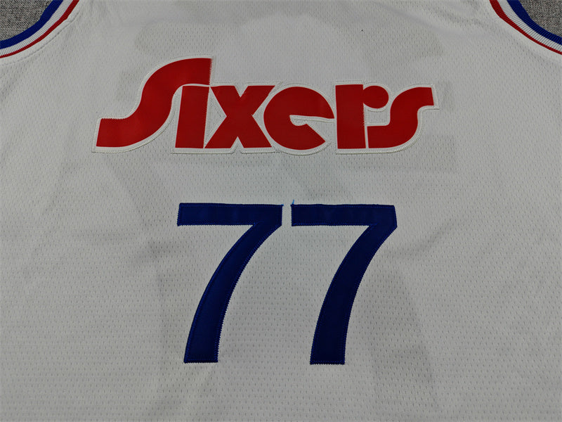 Men's Philadelphia 76ers VJ Edgecombe #77 White Nike Association Edition Swingman Jersey