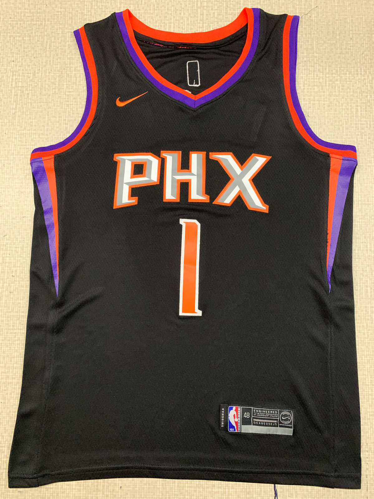 Men's Devin Booker Phoenix Suns #1 Nike Statement Edition Swingman Jersey – Black