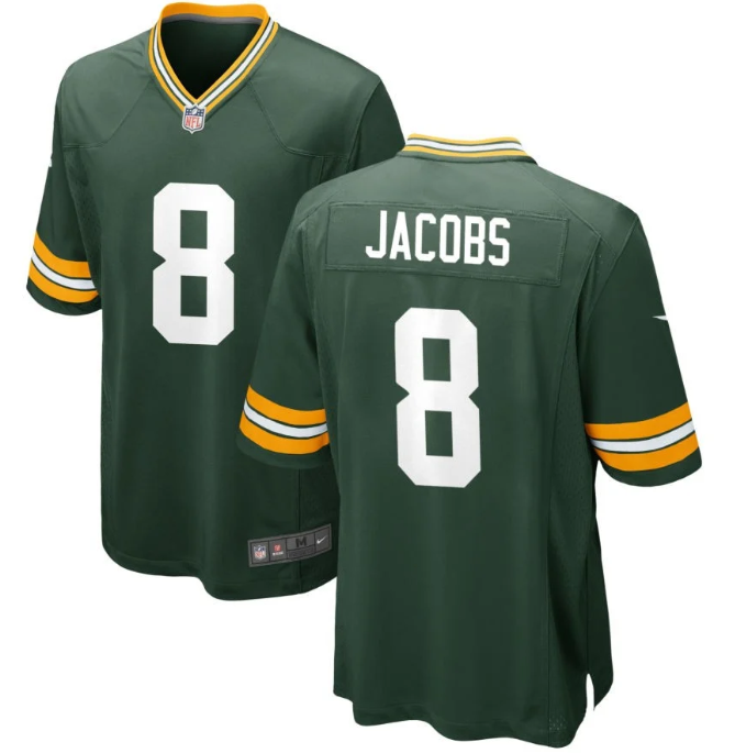 Men's Josh Jacobs Green Bay Packers #8 Nike Game Jersey