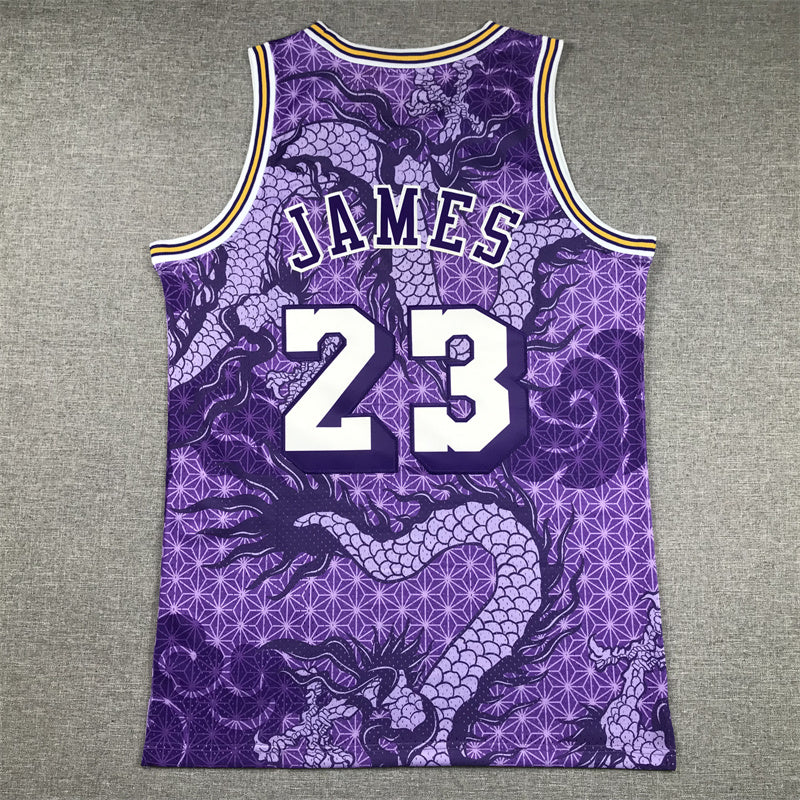 Men's Los Angeles Lakers LeBron James #23 Swingman Jersey – Year of the Dragon Edition (Purple)