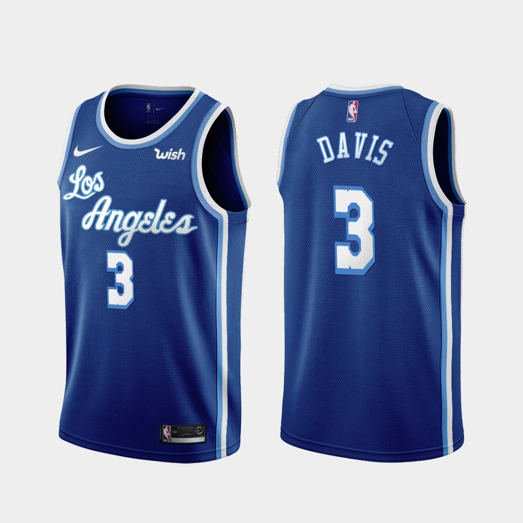 Men's Los Angeles Lakers #3 Anthony Davis Blue Classic Edition Swingman Jersey
