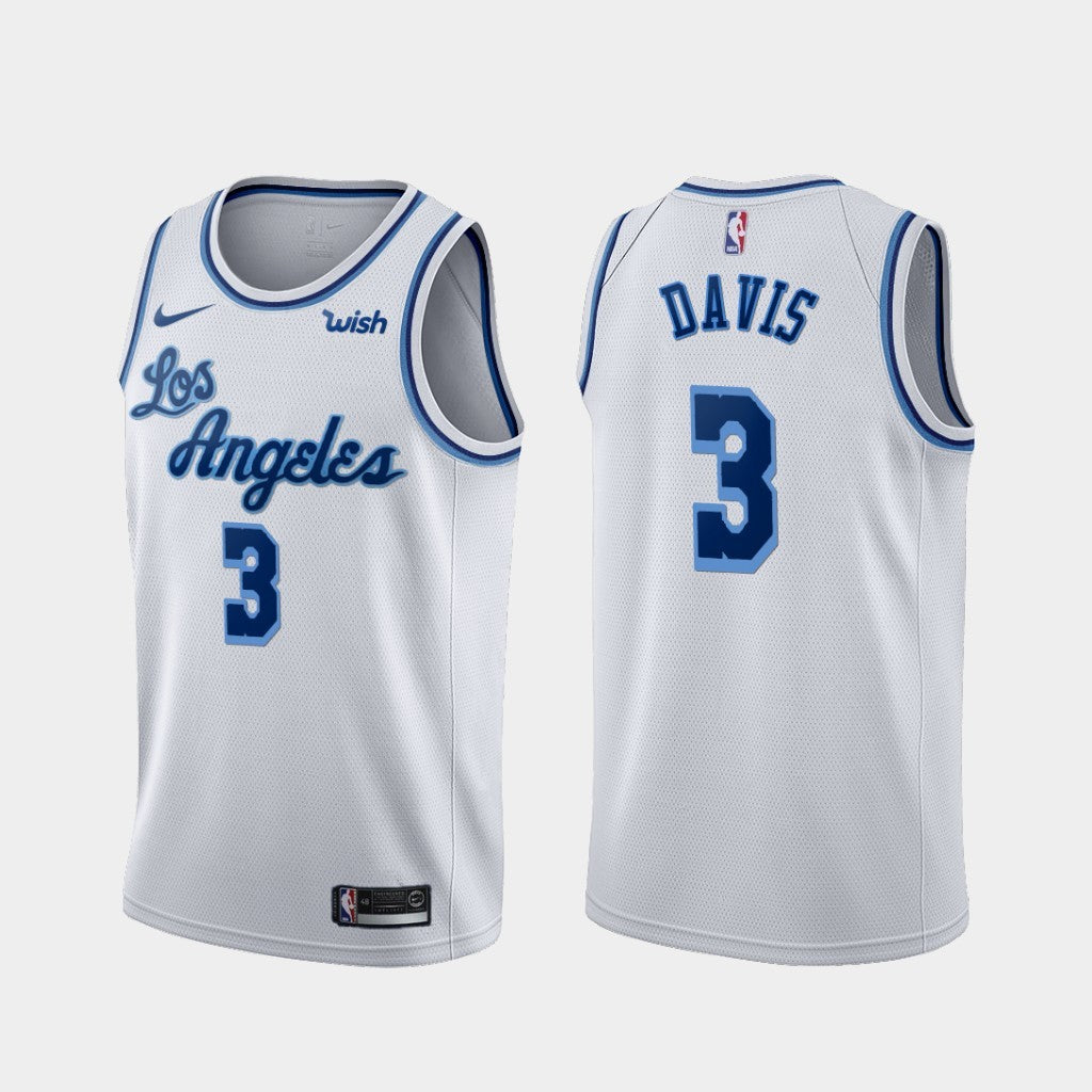 Men's Los Angeles Lakers #3 Anthony Davis White Classic Edition Swingman Jersey