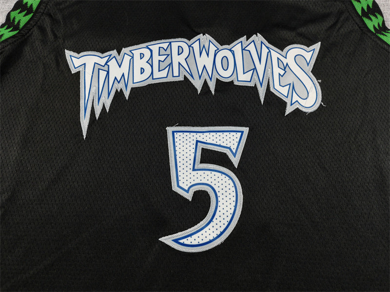 Men's Minnesota Timberwolves #5 Classic Black Custom Swingman Jersey
