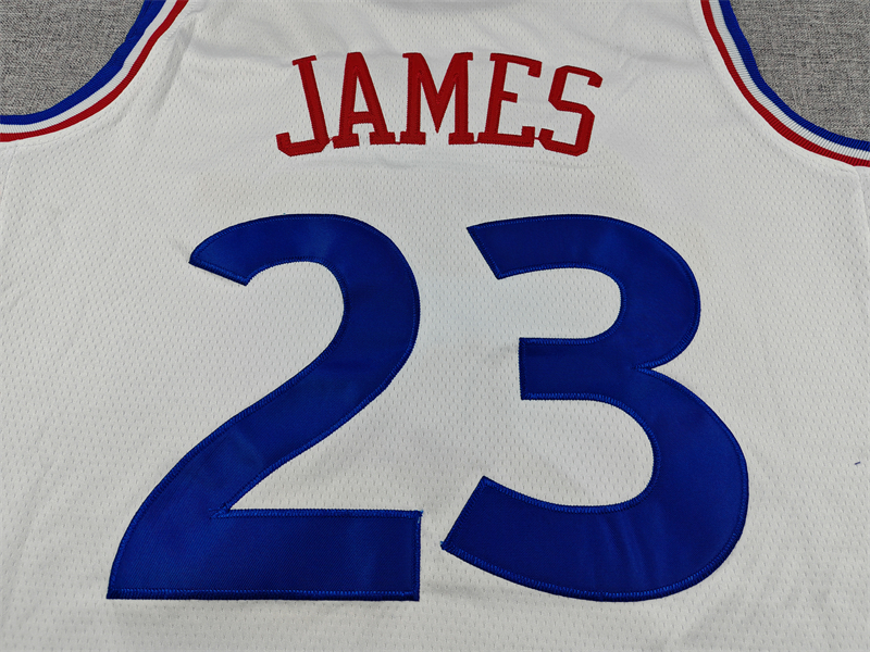 Men's Philadelphia 76ers James #23 White City Edition Swingman Jersey