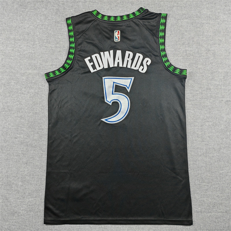 Men's Minnesota Timberwolves #5 Classic Black Custom Swingman Jersey