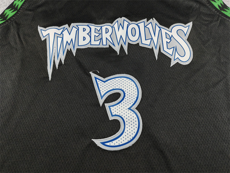 Men's Minnesota Timberwolves Stephon Marbury #3 Black 1997-98 Hardwood Classics Swingman Jersey