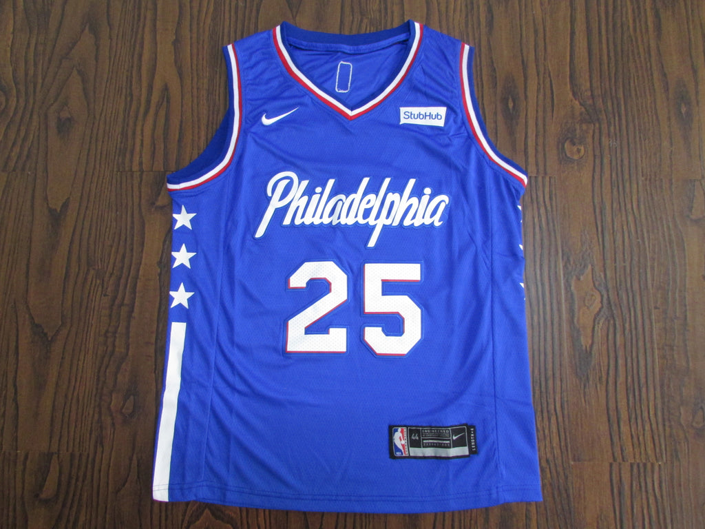 Ben Simmons #25 Philadelphia 76ers Blue Fast Break Replica Jersey