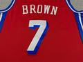 Men's Philadelphia 76ers Jaylen Brown #7 Red Swingman Jersey – Statement Edition